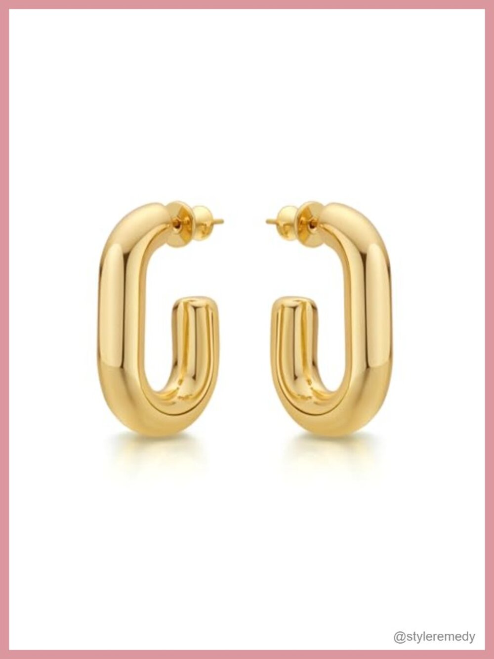 18K Gold Plated Chunky Hoop Earrings Thick Gold Hoops Set for Women